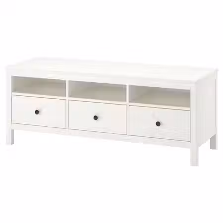 HEMNES Тумба под ТВ - белая морилка 148x47x57 см