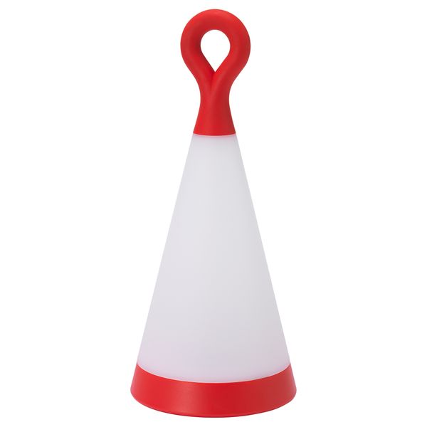 Настольная светодиодная лампа, солнечная батарея СОЛВИДЕН, для сада, треугольник красный/белый (30 см) - фото 1