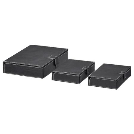 Коробка для документов, 3 шт., черный IKEA RISSLA РИССЛА 103.890.43