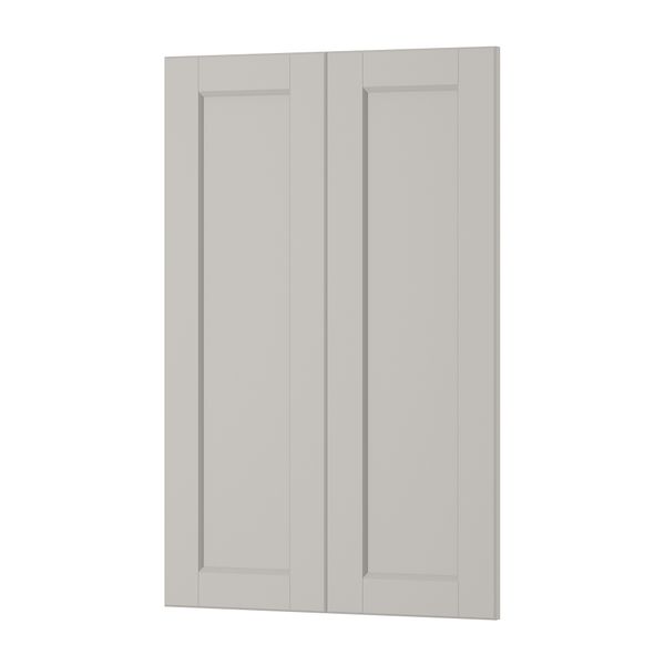 Дверца для напольного углового шкафа, 2 штуки ЛЕРХЮТТАН, светло-серый (25x80 см) - схема-чертеж с размерами