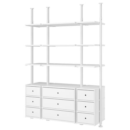 ELVARLI Открытая комбинация д/хранения - белый 178x51x222-350 см