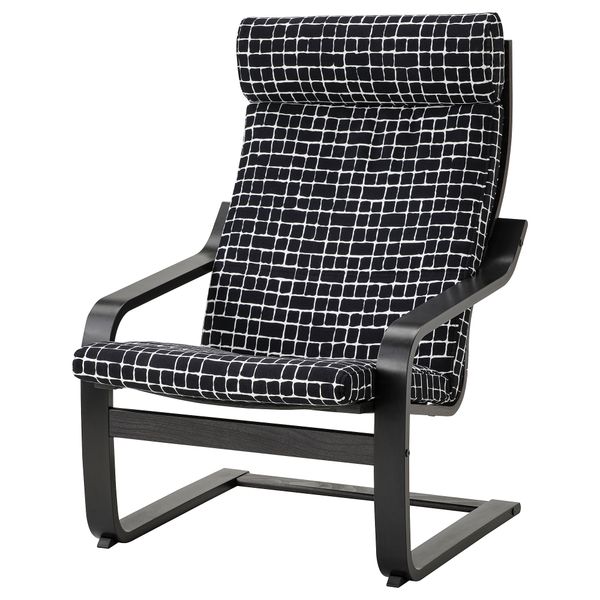 Кресло, черно-коричневый/Storudden белый, черный IKEA POÄNG 994.240.57 - фото 2