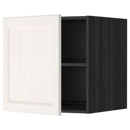 Верхний шкаф на холодильник, морозильник МЕТОД, черный, Лаксарби белый
