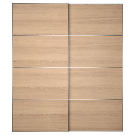 Пара раздвижных дверей ИЛЬСЕНГ, дубовый шпон, беленый