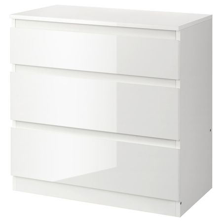 Комод с 3 ящиками, глянцевый белый 70x72x40 см IKEA SKÅNEVIK СКОНЕВИК 304.921.76