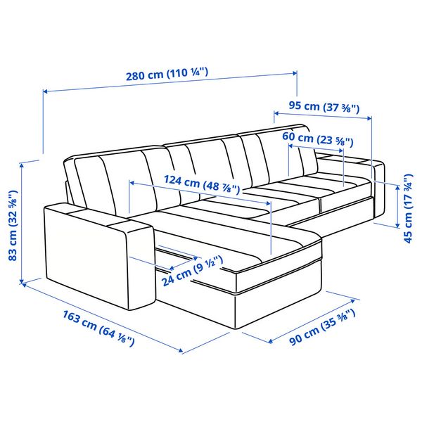 IKEA, дополнительный ракурс - схема-чертеж с размерами