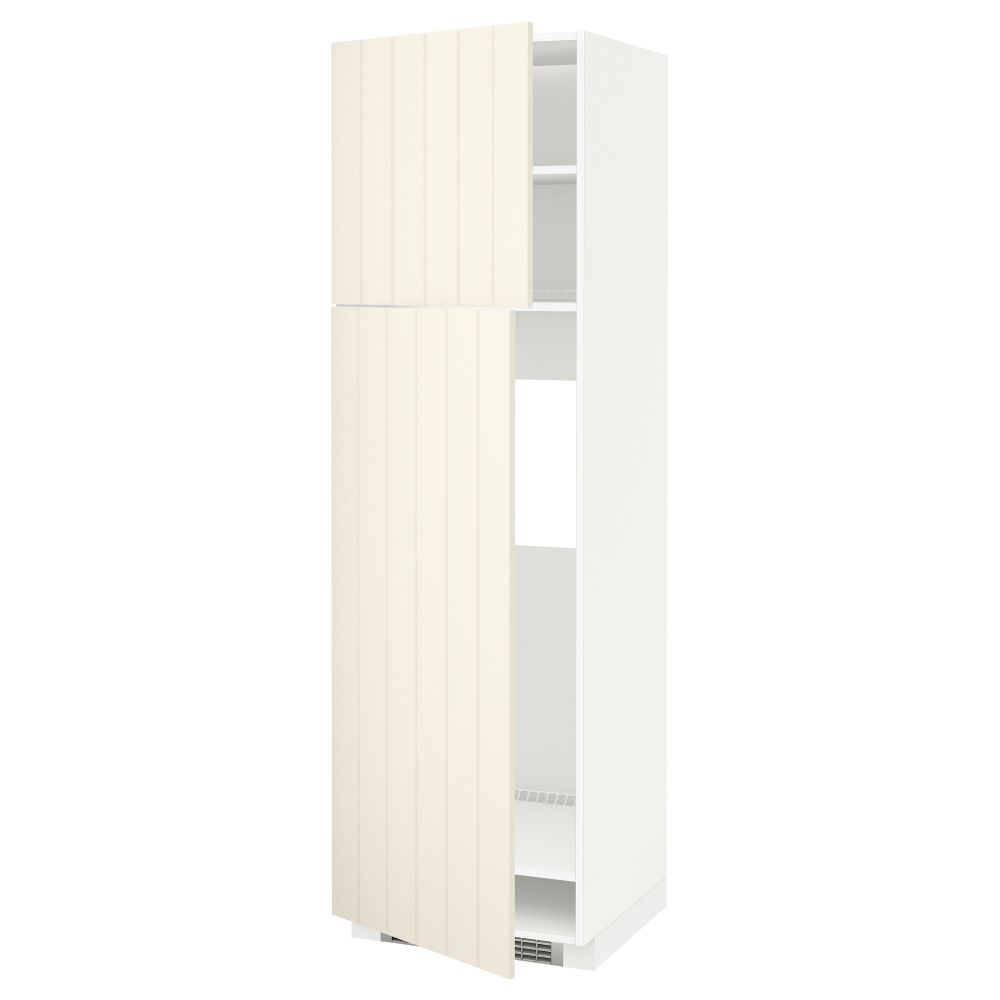 Высокий шкаф для холодильника, 2 дверцы МЕТОД, белый, Хитарп белый с оттенком - схема-чертеж с размерами