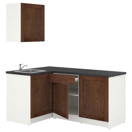 Кухня, под коричневый мореный ясень 120x180x220 см IKEA KNOXHULT КНОКСХУЛЬТ 094.177.73