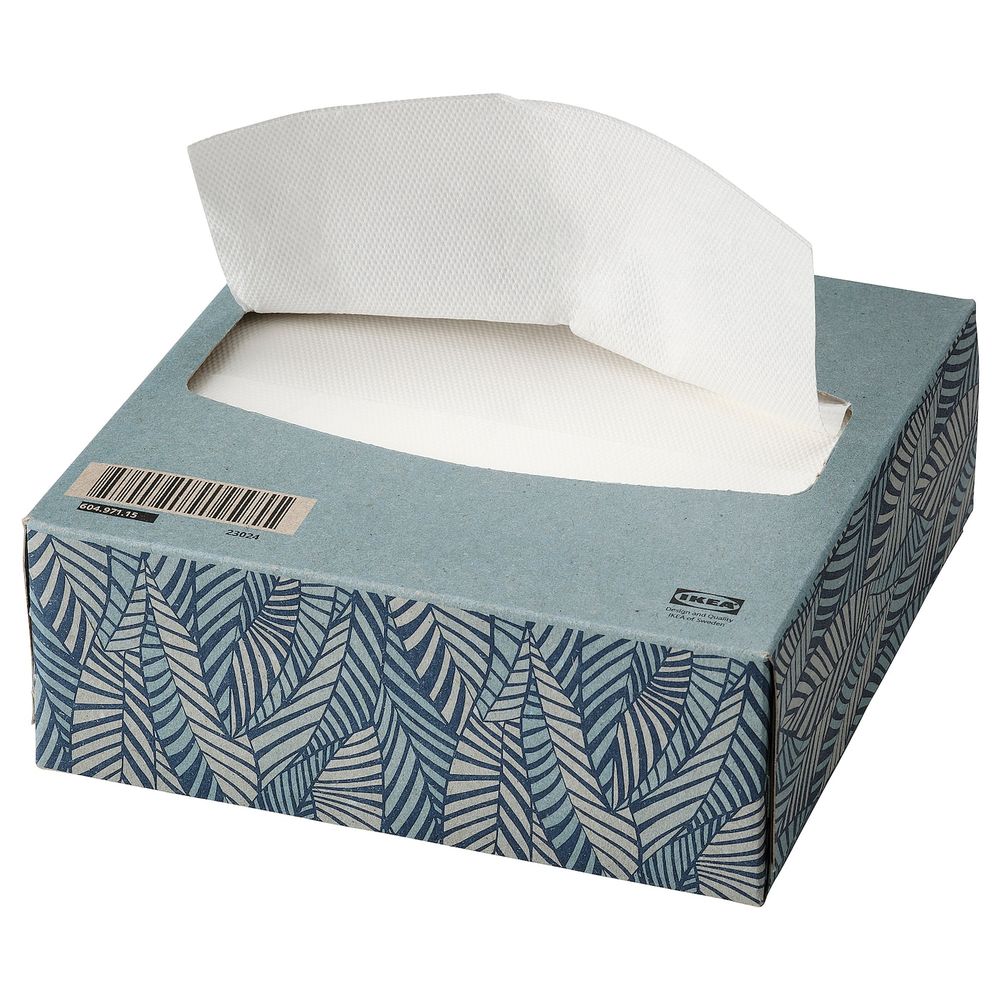 Салфетка бумажная, синий 16x32 см IKEA VATTENDANS ВАТТЕНДАНС 104.971.27 - фото 1