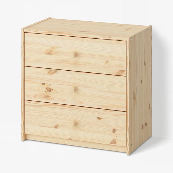 RAST Комод с 3 ящиками - сосна 60x35x59 см - схема-чертеж с размерами