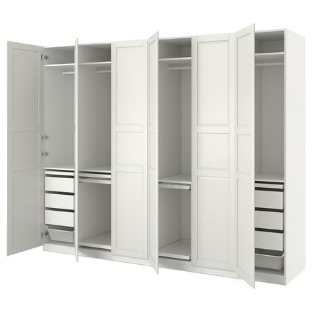 PAX / TYSSEDAL Гардероб, комбинация - белый/белый 300x60x236 см