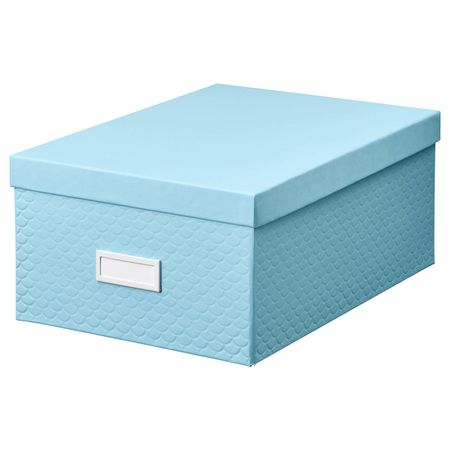 Коробка с крышкой, голубой 25x35x15 см IKEA PALLRA ПАЛЬРА 304.680.39