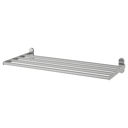 Навесной полка со штангой для/полотенца, нержавеющая сталь 67x27 см IKEA BROGRUND БРОГРУНД 703.497.56