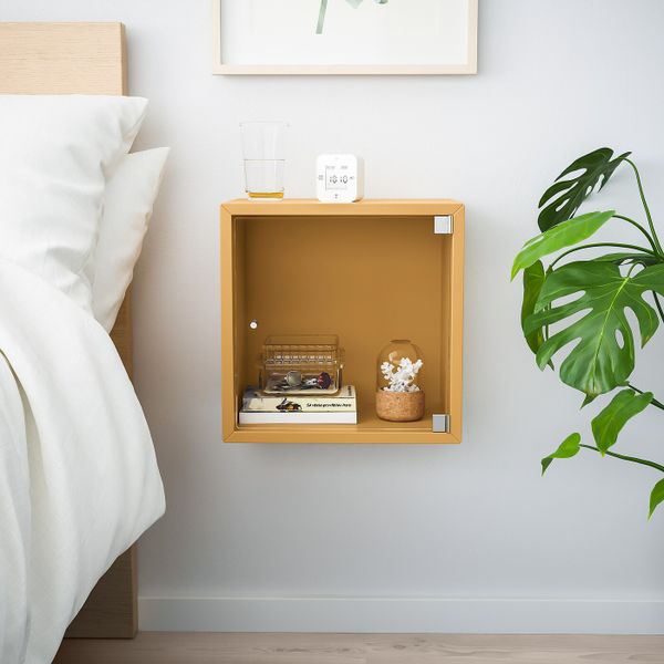 Навесной шкаф со стеклянной дверью, золотисто-коричневый 35x25x35 см IKEA EKET ЭКЕТ 393.363.46 - фото 3