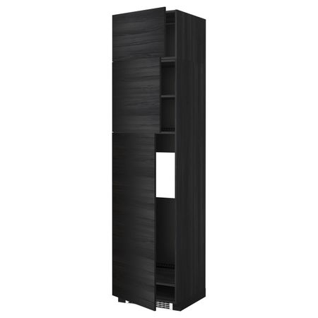 Высокий шкаф для холодильника/3дверцы, черный, Тингсрид черный 60x60x240 см IKEA МЕТОД 492.331.21