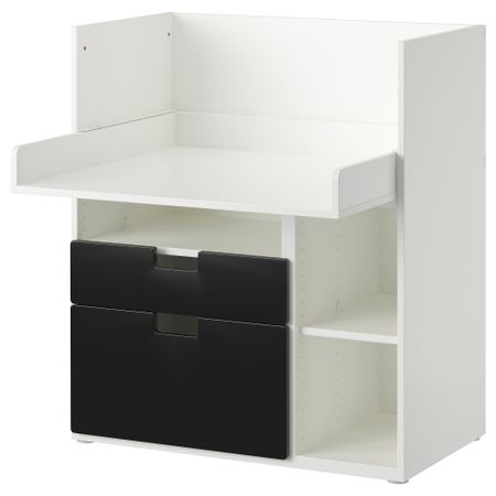 Столик для игр с 2 ящиками СТУВА, белый, черный (90x79x102 см)