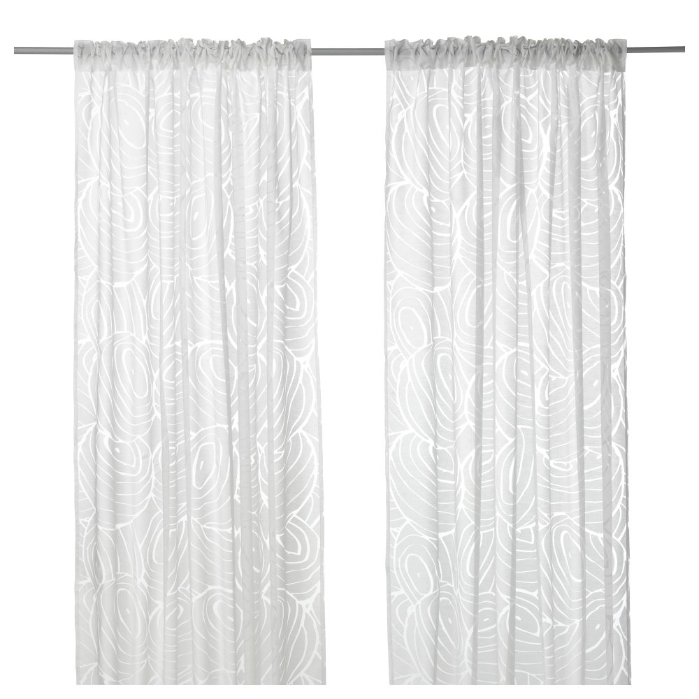 Гардины, 2 шт. НОРДИС, белый (145x300 см) - фото 1