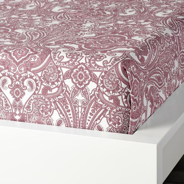 Простыня, белый/темно-розовый 240x260 см IKEA JÄTTEVALLMO ЙЭТТЕВАЛЛМО 604.611.02 - фото 3