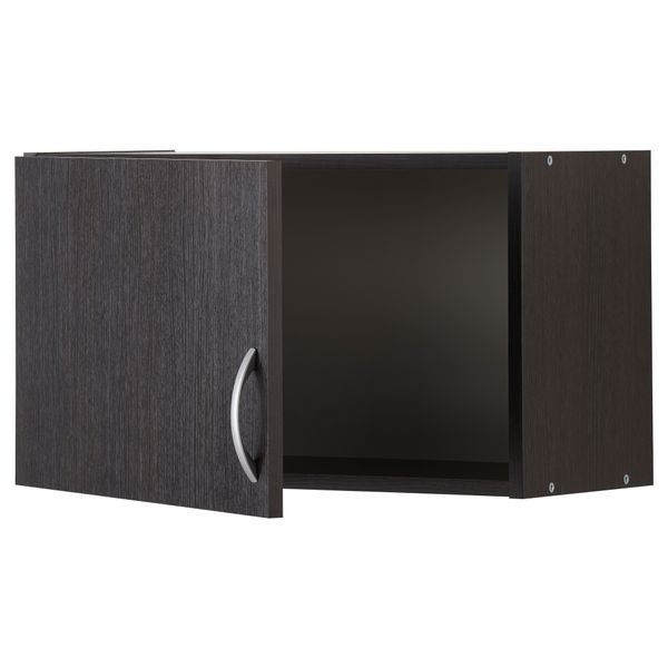 Навесной шкаф с дверцей АЛЬБРУ, черно-коричневый (60x35 см) - схема-чертеж с размерами