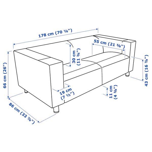 2-местный диван, Бумстад черный IKEA KLIPPAN КЛИППАН 404.683.26 - фото 8
