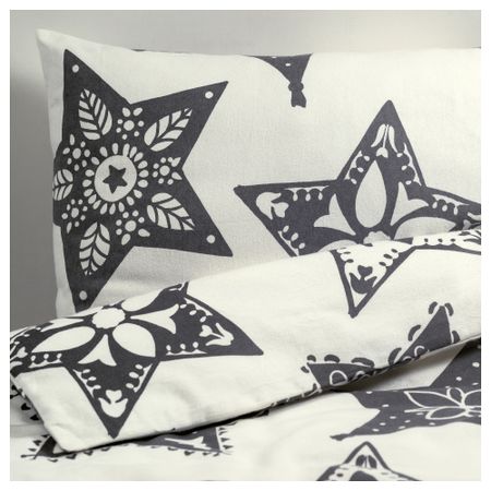 Пододеяльник и 1 наволочка СЕВЕНБОМ, серый, звезда
