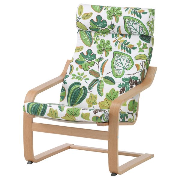 Кресло ПОЭНГ, дубовый шпон, Симмарп зеленый - фото 1