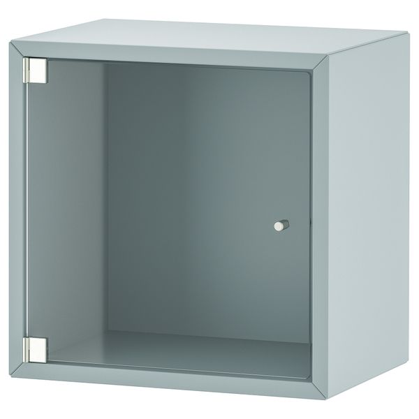 Навесной шкаф со стеклянной дверью, серо-синий светлый, 35x25x35 см IKEA EKET ЭКЕТ 695.330.10 - фото 2