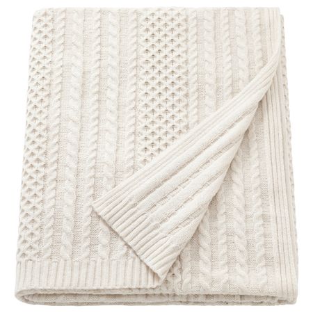 SÖRBYSKOGEN СОРБЮСКОГЕН Плед - белый с оттенком 130x170 см