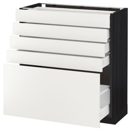 Напольный шкаф с 5 ящиками МЕТОД / МАКСИМЕРА, черный, Хэггеби белый