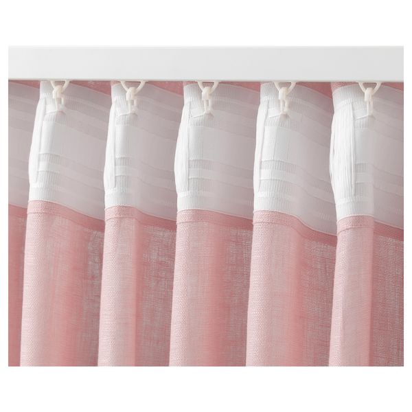 Гардины, 1 пара ЛЕЙОНГЭП, светло-розовый (145x300 см) - фото 3