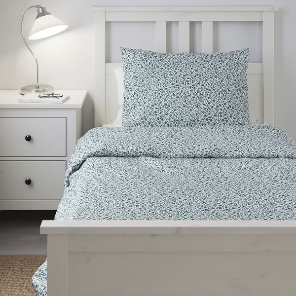 Пододеяльник и 1 наволочка, белый, синий, 150x200/50x70 см IKEA ВАТТЕНМИНТА 003.902.64 - фото 6