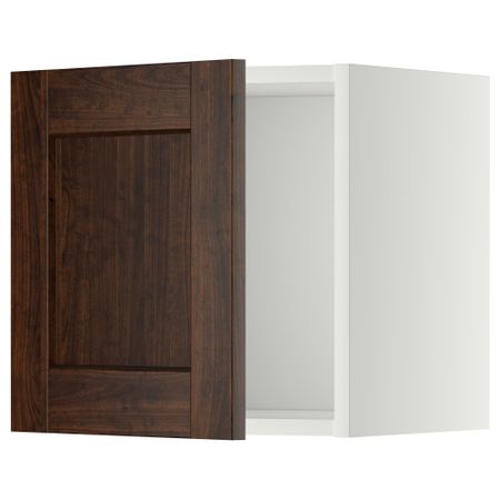 Шкаф навесной МЕТОД, белый, Эдсерум коричневый