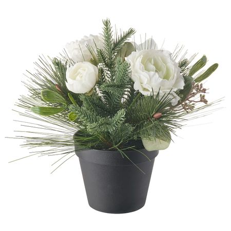 Искусственное растение в горшке, оформление белый, 12 см IKEA ВИНТЕРФЕСТ 804.370.07