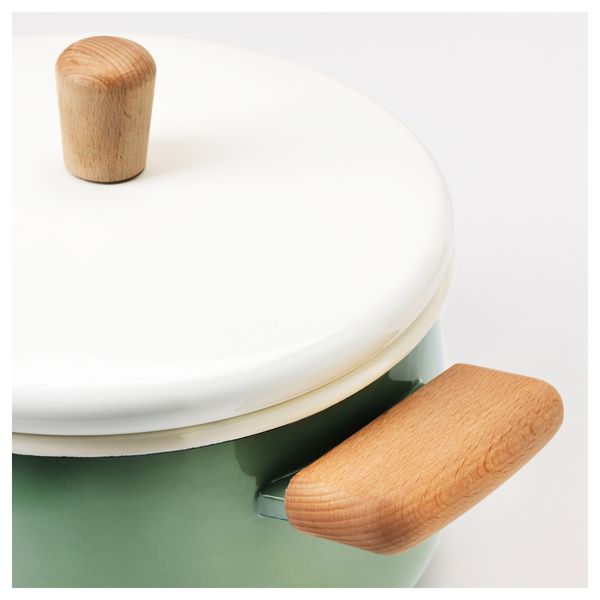 Кастрюля с крышкой, 3 л, зеленый IKEA KASTRULL КАСТРУЛЛ 302.329.56 - фото 4