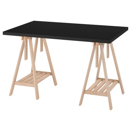 Письменный стол, 80x120 cm, черный, береза IKEA MÅLVAKT МОЛВАКТ, MITTBACK МИТТБАКК 294.399.67