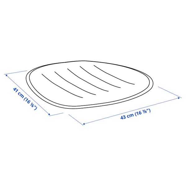 Подушка на сиденье, светло-серый 41x43 см IKEA PYNTEN ПЮНТЕН 904.792.47 - схема-чертеж с размерами