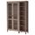 Комбинация для хранения со стеклянными дверцами ХЕМНЭС, серо-коричневый (139x197 см)