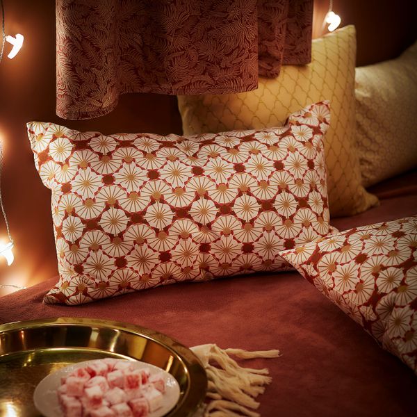 Чехол на подушку, с цветочным орнаментом оранжевый/бежевый 40x65 см IKEA LJUVARE ЛЬЮВАРЕ 004.921.06 - схема-чертеж с размерами