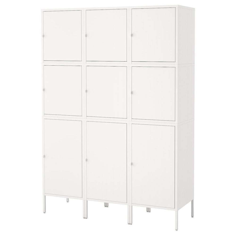 Комбинация для хранения с дверцами, белый 135x47x192 см IKEA HÄLLAN ХЭЛЛАН 992.766.84 - фото 1
