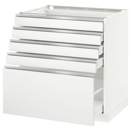 Напольный шкаф с 5 ящиками МЕТОД / МАКСИМЕРА, белый, Нодста белый