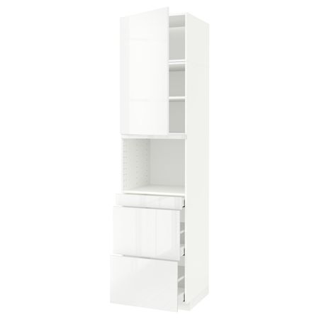 Высокий шкаф для СВЧ/дверца/3ящика, белый/Рингульт белый 60x60x240 см IKEA METOD МЕТОД / MAXIMERA МАКСИМЕРА 792.372.74