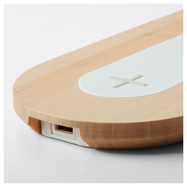 Тройн подставка для/беспровод зарядки НУРДМЭРКЕ, береза - фото 5