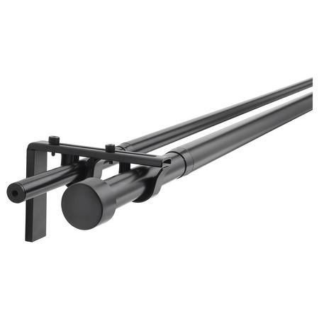 RÄCKA / HUGAD Двойной гардинный карниз/комбинация - чёрный 210-385 см