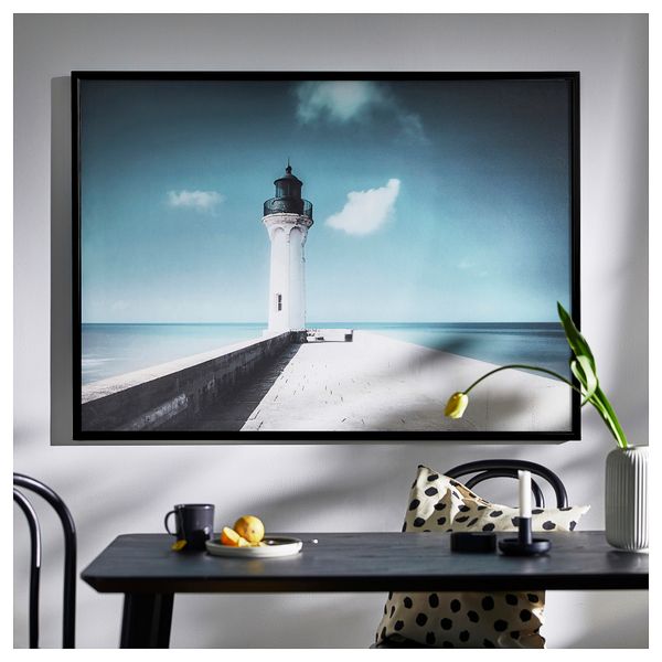 Картина с рамой, Белый маяк, черный, 140x100 см IKEA BJÖRKSTA БЬЁРКСТА 795.089.20 - фото 3