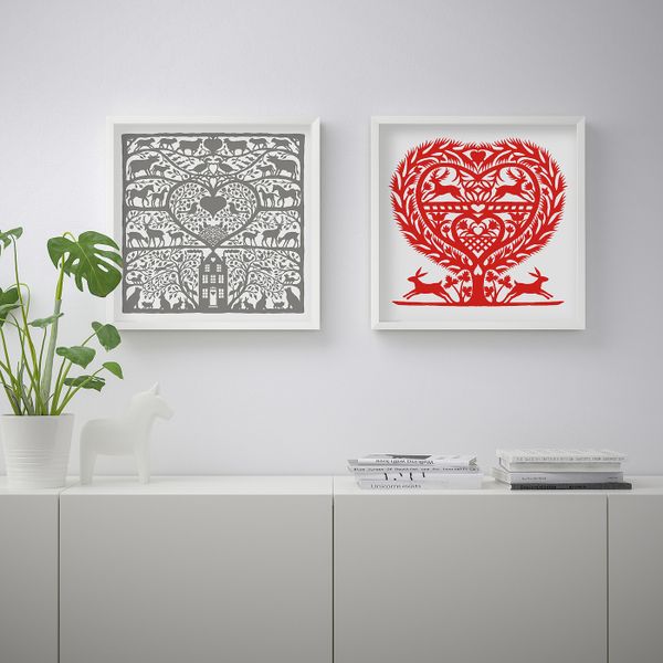 Постер, Сердечки и животные, 50x50 см IKEA БИЛЬД 804.566.18 - схема-чертеж с размерами