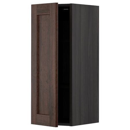 Шкаф навесной с полкой, черный/Эдсерум коричневый 30x80 см IKEA МЕТОД 593.021.85