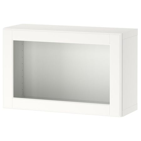 Стеллаж со стеклянная дверью, белый/оствик белый 60x22x38 см IKEA BESTÅ БЕСТО 594.412.33