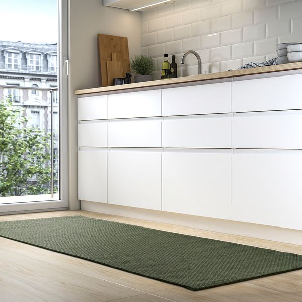 MORUM Ковер безворсовый, д/дома/улицы - темно-зеленый 80x200 см - схема-чертеж с размерами