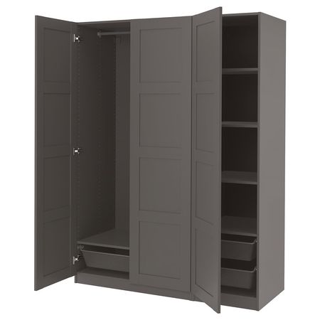 PAX / BERGSBO Гардероб, комбинация - темно-серый 150x60x201 см