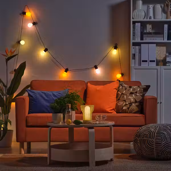 SOLVINDEN Гирлянда, 12 светодиодов - для сада/разноцветный - схема-чертеж с размерами